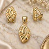 Oro Laminado Earring and Pendant Adult Set, Gold Filled Style Polished, Golden Finish, 10.59.0186