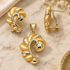 Oro Laminado Earring and Pendant Adult Set, Gold Filled Style Polished, Golden Finish, 10.59.0185