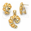 Oro Laminado Earring and Pendant Adult Set, Gold Filled Style Polished, Golden Finish, 10.59.0185