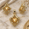 Oro Laminado Earring and Pendant Adult Set, Gold Filled Style Polished, Golden Finish, 10.59.0138