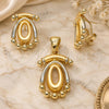 Oro Laminado Earring and Pendant Adult Set, Gold Filled Style Polished, Golden Finish, 10.59.0129