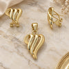 Oro Laminado Earring and Pendant Adult Set, Gold Filled Style Polished, Golden Finish, 10.59.0132