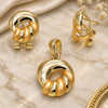 Oro Laminado Earring and Pendant Adult Set, Gold Filled Style Polished, Golden Finish, 10.59.0072