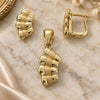 Oro Laminado Earring and Pendant Adult Set, Gold Filled Style Polished, Golden Finish, 10.59.0137