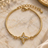 Oro Laminado Fancy Bracelet, Gold Filled Style Butterfly Design, with White Cubic Zirconia, Polished, Golden Finish, 03.65.1133 (7 Inches Length)