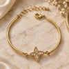 Oro Laminado Fancy Bracelet, Gold Filled Style Butterfly Design, with Multicolor Cubic Zirconia, Polished, Golden Finish, 03.65.1133.1 (7 Inches Length)