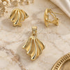 Oro Laminado Earring and Pendant Adult Set, Gold Filled Style Matte Finish, Golden Finish, 10.59.0139