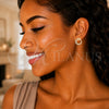 Oro Laminado Stud Earring, Gold Filled Style Butterfly Design, with White Crystal, Polished, Golden Finish, 02.59.0047