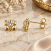 Oro Laminado Stud Earring, Gold Filled Style with White Cubic Zirconia, Polished, Golden Finish, 02.165.0161 *PROMO*