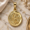 Oro Laminado Religious Pendant, Gold Filled Style Angel Design, Polished, Golden Finish, 05.177.0002