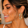 Gold Plated Large Hoop, Diamond Cutting Finish, Tricolor, 02.70.0001.02