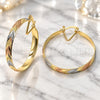 Gold Plated Large Hoop, Diamond Cutting Finish, Tricolor, 02.70.0001.02