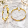 Gold Plated Large Hoop, Diamond Cutting Finish, Tricolor, 02.70.0001.03