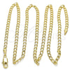 Oro Laminado Basic Necklace, Gold Filled Style Curb Design, Polished, Golden Finish, 5.222.007.22 (0.80 Gauge, 03 MM Thickness, 22 Inches Length)
