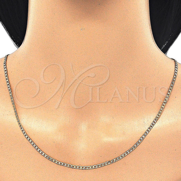 Oro Laminado Basic Necklace, Gold Filled Style Curb Design, Polished, Golden Finish, 5.222.008.22 (0.60 Gauge, 02 MM Thickness, 22 Inches Length)