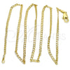 Oro Laminado Basic Necklace, Gold Filled Style Curb Design, Polished, Golden Finish, 5.222.008.22 (0.60 Gauge, 02 MM Thickness, 22 Inches Length)