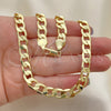 Oro Laminado Basic Necklace, Gold Filled Style Curb Design, Polished, Golden Finish, 5.222.001.22 (200 Gauge, Thickness, 22 Inches Length)