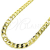 Oro Laminado Basic Necklace, Gold Filled Style Curb Design, Polished, Golden Finish, 5.222.001.22 (200 Gauge, Thickness, 22 Inches Length)