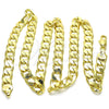 Oro Laminado Basic Necklace, Gold Filled Style Curb Design, Polished, Golden Finish, 5.222.001.22 (200 Gauge, Thickness, 22 Inches Length)