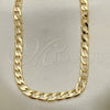 Oro Laminado Basic Necklace, Gold Filled Style Curb Design, Polished, Golden Finish, 5.222.003.22 (160 Gauge, Thickness, 22 Inches Length)