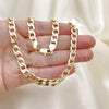 Oro Laminado Basic Necklace, Gold Filled Style Curb Design, Polished, Golden Finish, 5.222.002.22 (180 Gauge, 07 MM Thickness, 22 Inches Length)