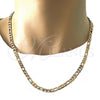 Oro Laminado Basic Necklace, Gold Filled Style Figaro Design, Polished, Golden Finish, 5.222.013.22 (160 Gauge, 06 MM Thickness, 22 Inches Length)