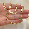Oro Laminado Basic Necklace, Gold Filled Style Figaro Design, Polished, Golden Finish, 5.222.014.22 (140 Gauge, Thickness, 22 Inches Length)