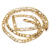 Oro Laminado Basic Necklace, Gold Filled Style Figaro Design, Polished, Golden Finish, 5.222.014.22 (140 Gauge, Thickness, 22 Inches Length)