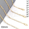 Oro Laminado Basic Necklace, Gold Filled Style Figaro Design, Polished, Golden Finish, 5.222.017.22 (0.80 Gauge, 03 MM Thickness, 22 Inches Length)