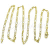 Oro Laminado Basic Necklace, Gold Filled Style Figaro Design, Polished, Golden Finish, 5.222.018.22 (0.60 Gauge, 03 MM Thickness, 22 Inches Length)