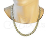 Oro Laminado Basic Necklace, Gold Filled Style Mariner Design, Polished, Golden Finish, 5.222.021.22 (200 Gauge, 09 MM Thickness, 22 Inches Length)