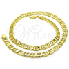 Oro Laminado Basic Necklace, Gold Filled Style Mariner Design, Polished, Golden Finish, 5.222.021.22 (200 Gauge, 09 MM Thickness, 22 Inches Length)