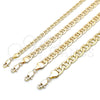 Oro Laminado Basic Necklace, Gold Filled Style Mariner Design, Polished, Golden Finish, 5.222.021.22 (200 Gauge, 09 MM Thickness, 22 Inches Length)