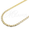 Oro Laminado Basic Necklace, Gold Filled Style Mariner Design, Polished, Golden Finish, 5.222.023.22 (150 Gauge, 07 MM Thickness, 22 Inches Length)
