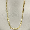 Oro Laminado Basic Necklace, Gold Filled Style Mariner Design, Polished, Golden Finish, 5.222.027.22 (0.60 Gauge, 03 MM Thickness, 22 Inches Length)