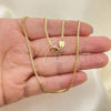 Oro Laminado Basic Necklace, Gold Filled Style Box Design, Polished, Golden Finish, 5.222.039.22 (02 MM Thickness, 22 Inches Length)