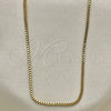 Oro Laminado Basic Necklace, Gold Filled Style Box Design, Polished, Golden Finish, 5.222.039.22 (02 MM Thickness, 22 Inches Length)