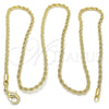Oro Laminado Basic Necklace, Gold Filled Style Rope Design, Polished, Golden Finish, 5.222.036.22 (02 MM Thickness, 22 Inches Length)