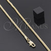Oro Laminado Basic Necklace, Gold Filled Style Box Design, Polished, Golden Finish, 5.222.038.22 (02 MM Thickness, 22 Inches Length)