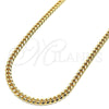 Oro Laminado Basic Necklace, Gold Filled Style Miami Cuban Design, Polished, Golden Finish, 5.223.012.22 (140 Gauge, 05 MM Thickness, 22 Inches Length)