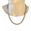 Oro Laminado Basic Necklace, Gold Filled Style Miami Cuban Design, Polished, Golden Finish, 5.223.010.22 (230 Gauge, 08 MM Thickness, 22 Inches Length)