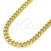 Oro Laminado Basic Necklace, Gold Filled Style Miami Cuban Design, Polished, Golden Finish, 5.223.010.22 (230 Gauge, 08 MM Thickness, 22 Inches Length)