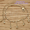 Oro Laminado Charm Anklet , Gold Filled Style Ball and Twist Design, Polished, Golden Finish, 03.105.0048.10 (03 MM Thickness, 10 Inches Length)