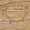 Oro Laminado Charm Anklet , Gold Filled Style Flower and Twist Design, Polished, Golden Finish, 03.105.0032.10 (09 MM Thickness, 10 Inches Length)