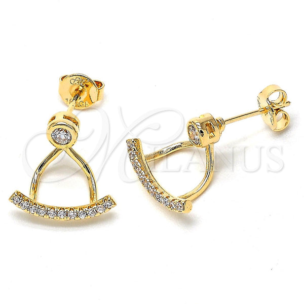 Gold Filled Ring — Dangle Earring with White and White Cubic Zirconia — main product view — SKU 100224 | Oro Laminado anillo — Dangle Earring with blanco and blanco Cubic Zirconia — SKU 100224