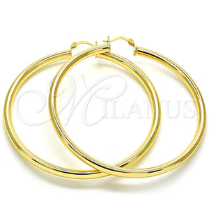 Gold Filled Hoop Earrings — Extra Large Hoop Hollow Design Polished 5. — main product view — SKU 100259 | Oro Laminado aretes de aro — Extra Large Hoop Hollow diseño pulido 5. — SKU 100259