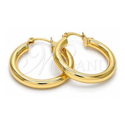 Oro Laminado Medium Hoop, Gold Filled Style Hollow Design, Polished, Golden Finish, 5.136.005.30