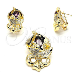 Gold Filled Ring — Earring and Pendant Adult Set Flower Design with — main product view — SKU 100328 | Oro Laminado anillo — Earring and Pendant Adult Set flor diseño with — SKU 100328