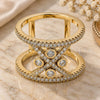 Oro Laminado Multi Stone Ring, Gold Filled Style with White Crystal and White Cubic Zirconia, Polished, Golden Finish, 01.155.0041.09 (Size 9)