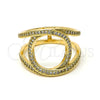 Oro Laminado Multi Stone Ring, Gold Filled Style with White Cubic Zirconia, Polished, Golden Finish, 01.155.0042.08 (Size 8)